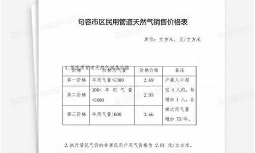 句容最新燃气价格表查询_句容最新燃气价格表查询官网